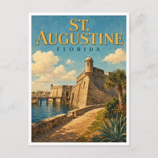 St. Augustine Florida Castillo GeoSaga Briefkaart (Voorkant)