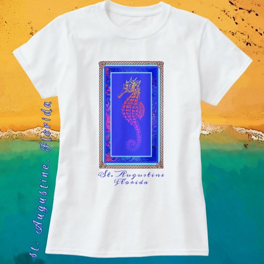 St. Augustine Florida Colorful Seahorse T-Shirt