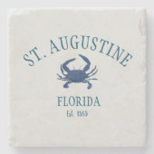 St Augustine Florida Est Beach Blauwe Krab Stenen Onderzetter (Voorkant)
