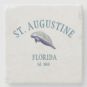 St Augustine Florida Est Beach Manatee Stenen Onderzetter