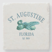 St Augustine Florida Est Beach Zee Schildpad Stenen Onderzetter (Voorkant)