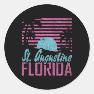 St. Augustine Florida Fl Citrus Staat Miami Sfeer Ronde Sticker