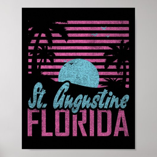 St. Augustine Florida Fl Citrus Staat Miami Vibes Poster (Voorkant)