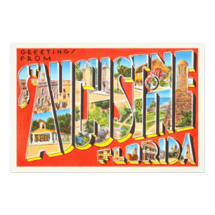 St Augustine Florida FL Vintage Travel Souvenir Foto Afdruk