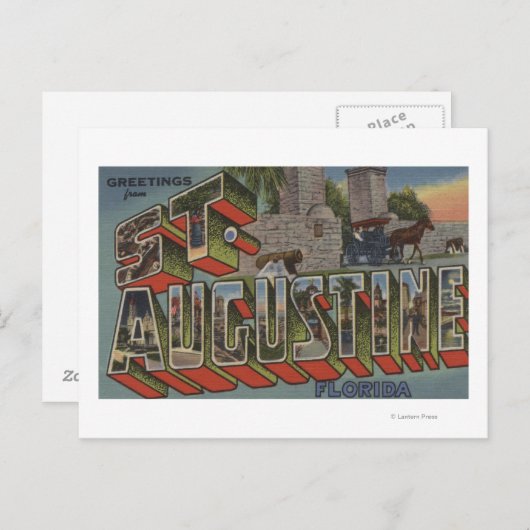 St. Augustine, Florida - Grote letterscènes Briefkaart (Voorkant / Achterkant)