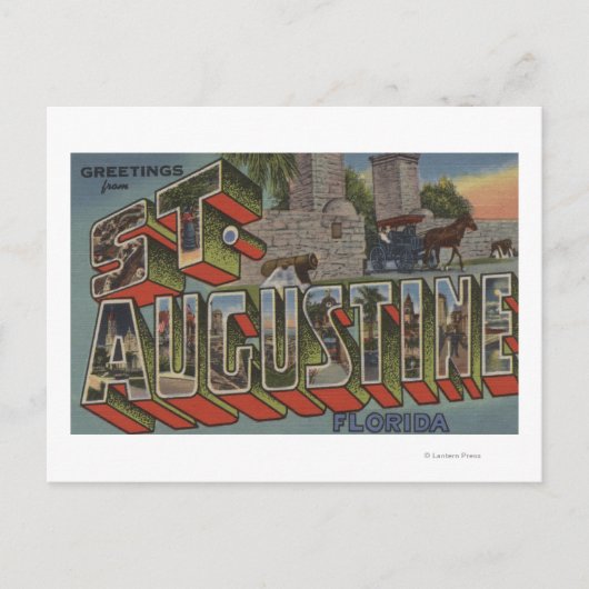 St. Augustine, Florida - Grote letterscènes Briefkaart (Voorkant)