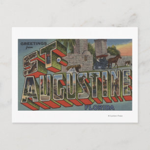 St. Augustine, Florida - Grote letterscènes Briefkaart