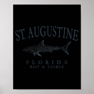 St augustine florida haai retro leisteen kunst vis poster