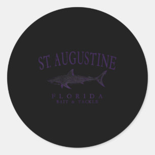 St augustine florida haai vintage pruim kunst ronde sticker