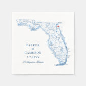 St. Augustine Florida Kaart Elegante bruiloft Servet (Voorkant)