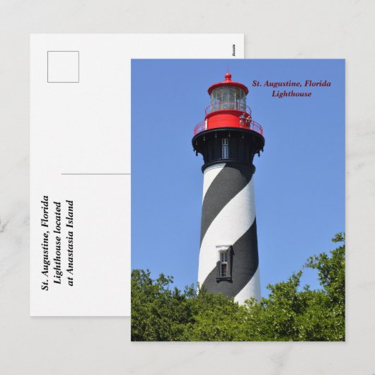 St. Augustine Florida Lighthouse Holiday Briefkaar Feestdagenkaart (Voorkant / Achterkant)