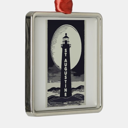St. Augustine Florida Lighthouse Moon Metalen Ornament (Rechts)
