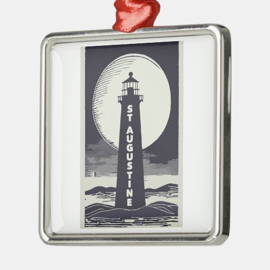 St. Augustine Florida Lighthouse Moon Metalen Ornament (Links)