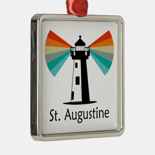 St. Augustine Florida Lighthouse Rainbow Metalen Ornament (Rechts)