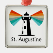 St. Augustine Florida Lighthouse Rainbow Metalen Ornament (Voorkant)