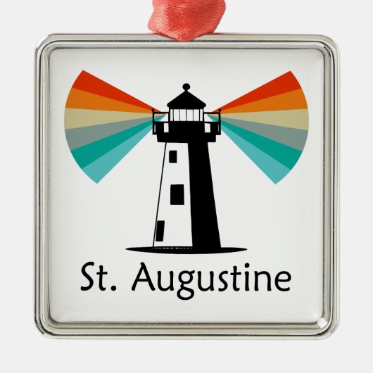 St. Augustine Florida Lighthouse Rainbow Metalen Ornament (Voorkant)