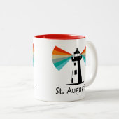 St. Augustine Florida Lighthouse Rainbow Tweekleurige Koffiemok (Voorkant rechts)