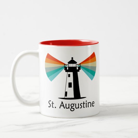 St. Augustine Florida Lighthouse Rainbow Tweekleurige Koffiemok (Links)