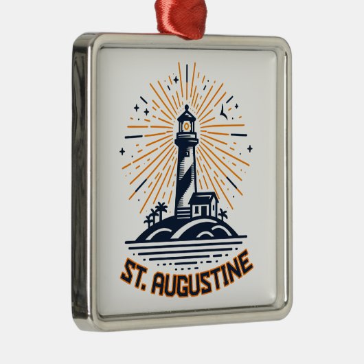 St. Augustine Florida Lighthouse Sunrise Metalen Ornament (Rechts)