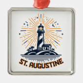 St. Augustine Florida Lighthouse Sunrise Metalen Ornament (Voorkant)