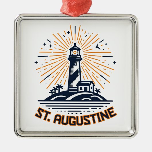 St. Augustine Florida Lighthouse Sunrise Metalen Ornament (Voorkant)