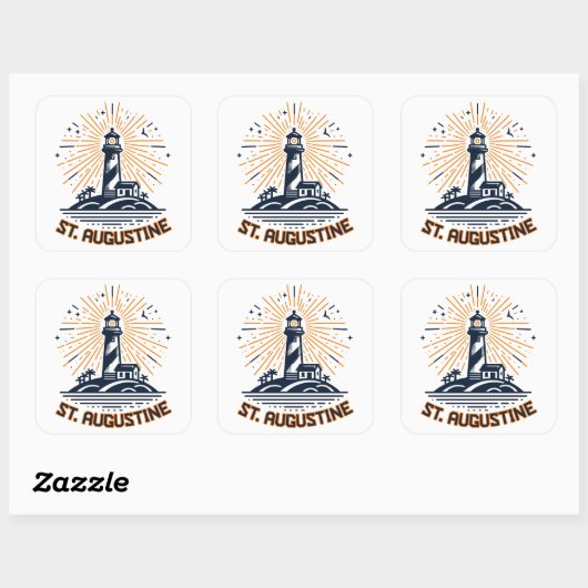St. Augustine Florida Lighthouse Sunrise Vierkante Sticker (Vel)