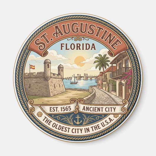 St. Augustine Florida Magneet (Voorkant)