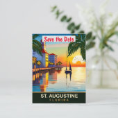 St Augustine Florida Pier Gouden Trouw Uitnodiging (Staand voorkant)