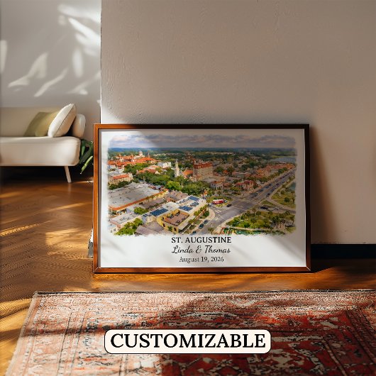 St. Augustine Florida Poster, Aquarel, Op Maat Poster