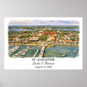 St. Augustine Florida Poster, Aquarel, Op Maat Poster (Voorkant)