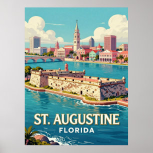 St. Augustine Florida Reis Historische Stad 🏰 Poster