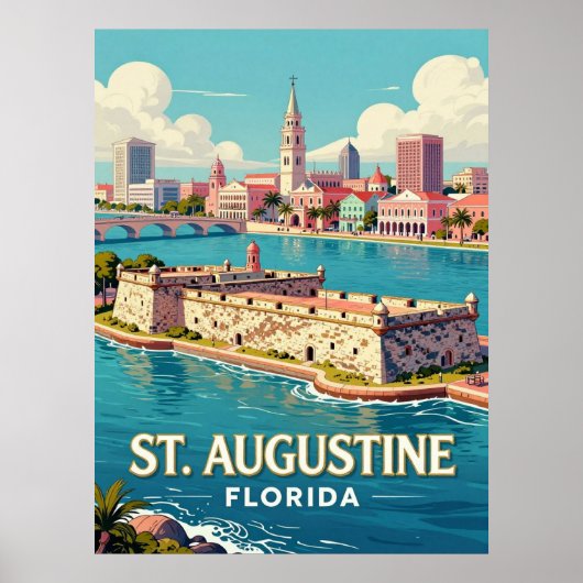 St. Augustine Florida Reis Historische Stad 🏰 Poster (Voorkant)