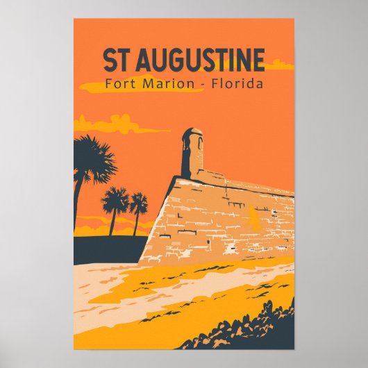 St Augustine Florida Reis Kunst Vintage Poster (Voorkant)