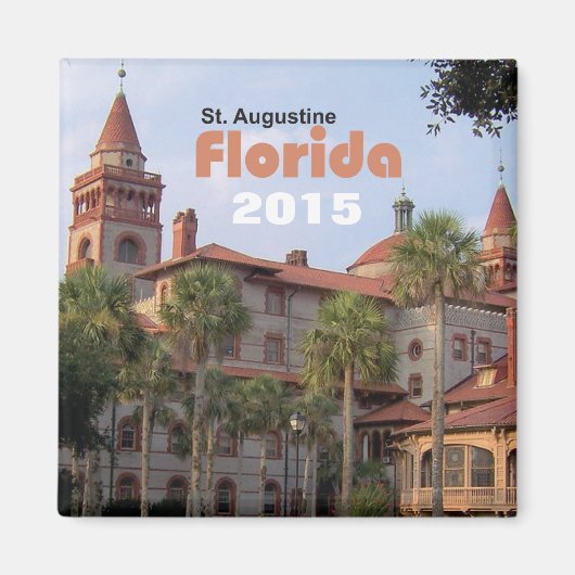 St. Augustine Florida Reismagneet Verander Jaar Magneet (Voorkant)