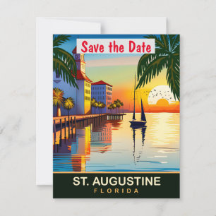 St. Augustine, Florida, Reizen Briefkaart, Save The Date