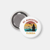 St Augustine Florida Retro Sunset Design Magneet (Voorkant / Achterkant)