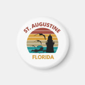 St Augustine Florida Retro Sunset Design Magneet (Voorkant)