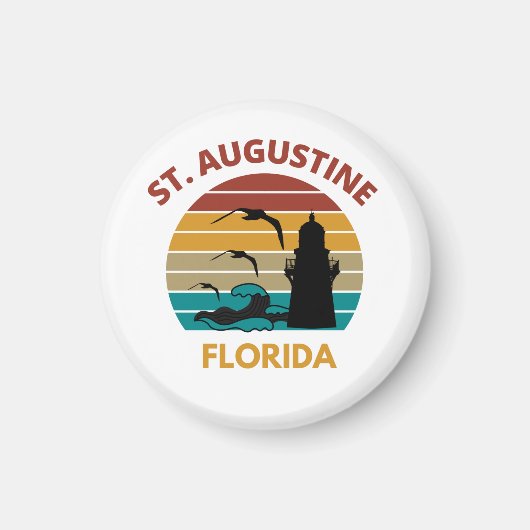 St Augustine Florida Retro Sunset Design Magneet (Voorkant)