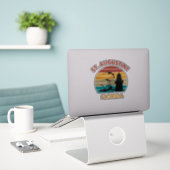 St Augustine Florida Retro Sunset Design Sticker (Laptop op bureau)