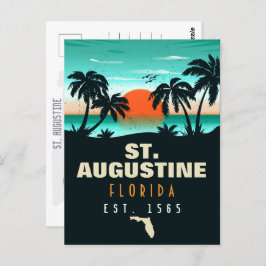 St. Augustine Florida Retro Sunset Souvenirs 60s Briefkaart