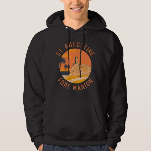 St Augustine Florida Retro Verdrietige Cirkel Hoodie (Voorkant)