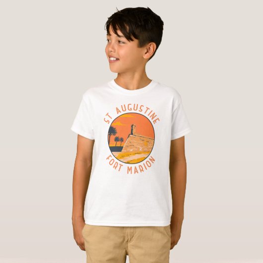 St Augustine Florida Retro Verdrietige Cirkel T-shirt (Voorkant volledig)