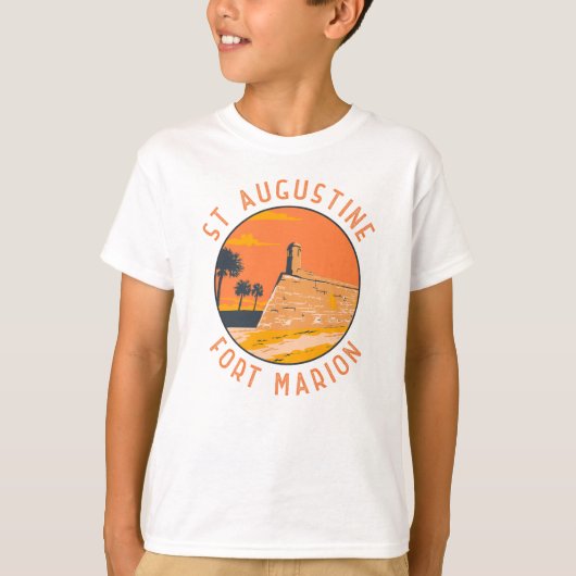 St Augustine Florida Retro Verdrietige Cirkel T-shirt (Voorkant)