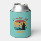 St Augustine Florida Retro Zonsondergang Ontwerp Blikjeskoeler (Blikje Voorkant)