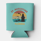 St Augustine Florida Retro  Zonsondergang Ontwerp Blikjeskoeler (Voorkant)