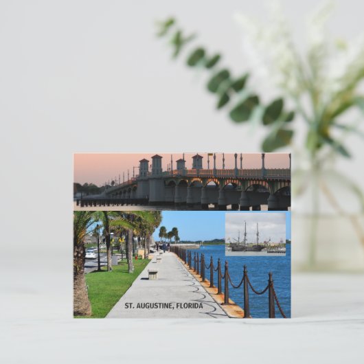 St. Augustine, Florida rivierfront Feestdagenkaart (Staand voorkant)