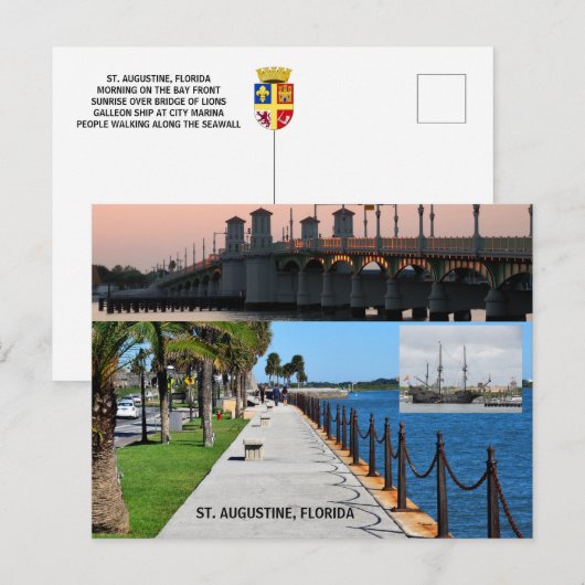 St. Augustine, Florida rivierfront Feestdagenkaart (Voorkant / Achterkant)
