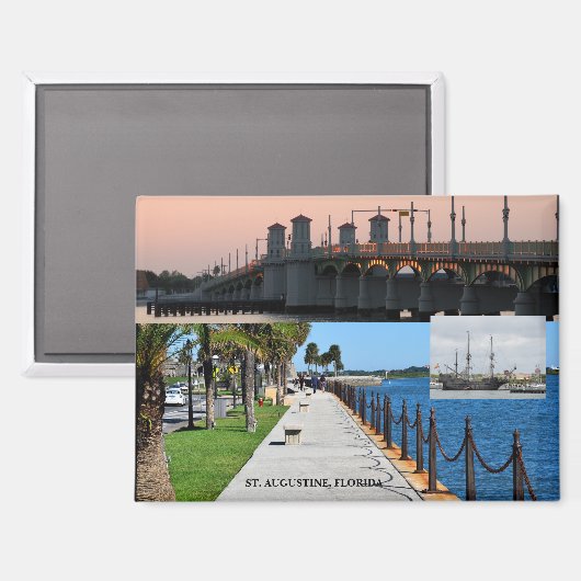St. Augustine, Florida rivierfront Magneet (Voorkant / Achterkant)