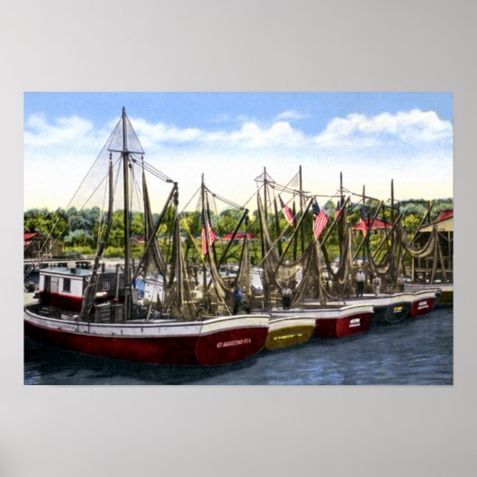 St. Augustine Florida Shrimp Boats Poster (Voorkant)
