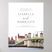 ST AUGUSTINE Florida Skyline Wedding Welkom Poster (Voorkant)